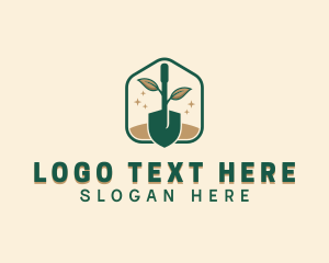 Lawn Care - Gardening Shovel Plant logo design