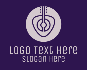 Music Tutor - Guitar Pick Musician logo design