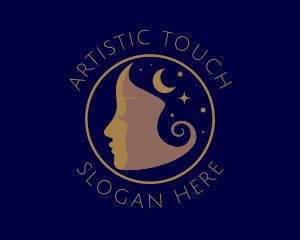 Cosmic Woman Face logo design