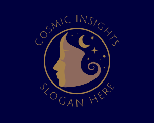 Cosmic Woman Face logo design