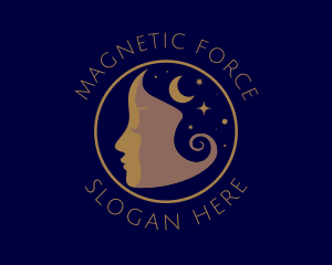 Cosmic Woman Face logo design