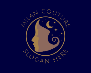 Cosmic Woman Face logo design