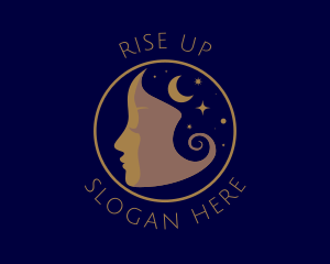 Cosmic Woman Face logo design