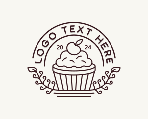 Cherry Cupcake Baker logo design