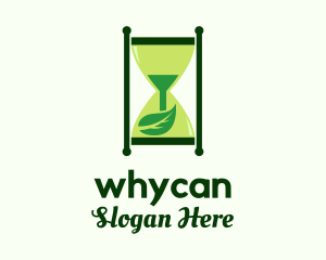 Green Leaf Hourglass Logo