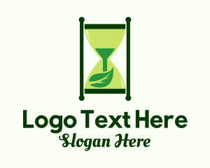 Green Leaf Hourglass Logo