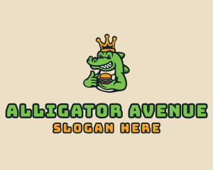 Alligator - Royal Crocodile Burger logo design