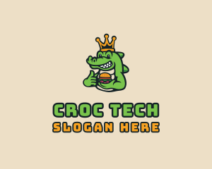 Croc - Royal Crocodile Burger logo design