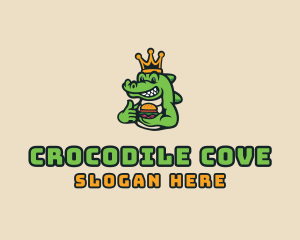 Crocodile - Royal Crocodile Burger logo design