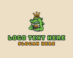 Dragon - Royal Crocodile Burger logo design