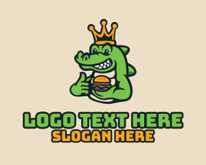 Royal Crocodile Burger logo design