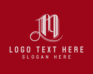 Typography - Calligraphy Artist Letter M logo design