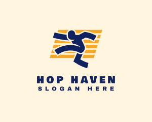 Hop - Fast Running Athlete logo design