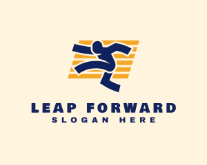 Leap - Fast Running Athlete logo design