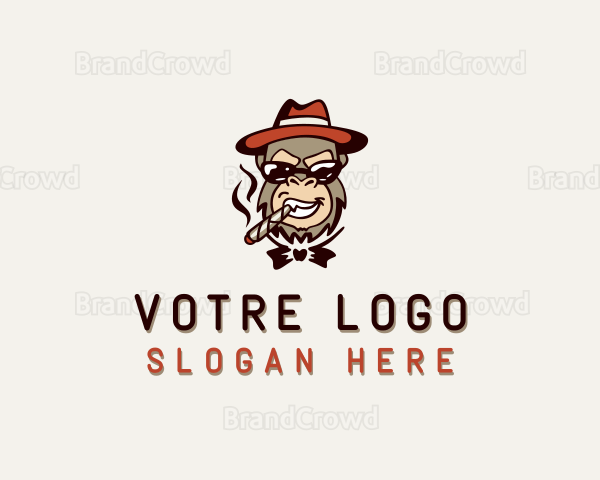 Monkey Smoking Cigar Logo