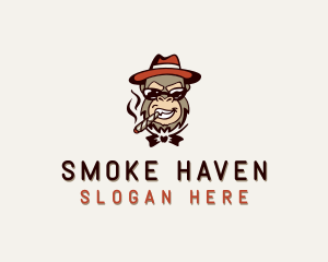 Monkey Smoking Cigar logo design