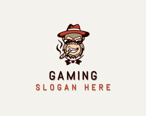 Monkey Smoking Cigar logo design