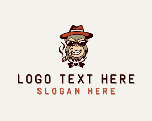 Tobacco - Monkey Smoking Cigar logo design