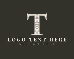 Letter T - Ornate Victorian Metalwork logo design