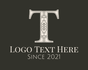 Victorian Metalwork Letter T logo design