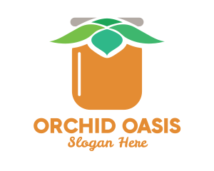 Orange Leaves Jar logo design