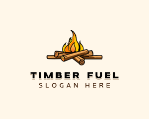 Wood Bonfire Camping logo design