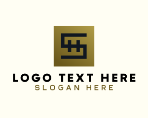 Square - Gold Luxe Letter S logo design
