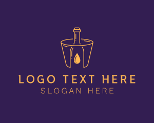 Wine Glass Droplet logo design