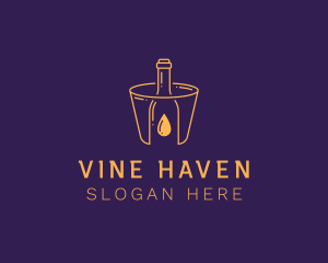 Wine Glass Droplet logo design