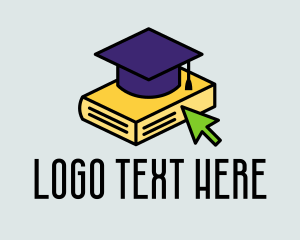 Distance Learning - Online Course Book logo design