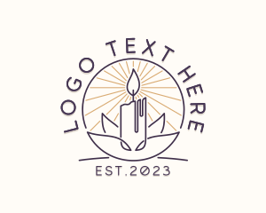 Aromatherapy - Louts Wellness Candle logo design