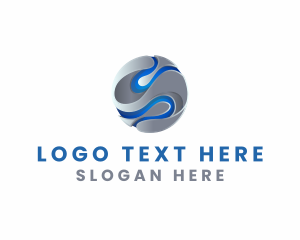Graphic - 3D Sphere Letter S logo design