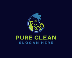 Mop Spray Cleaning logo design