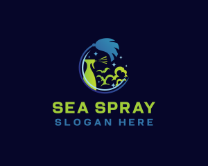 Mop Spray Cleaning logo design