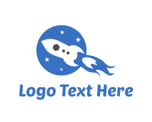 Spaceship - Space Rocket Launch logo design