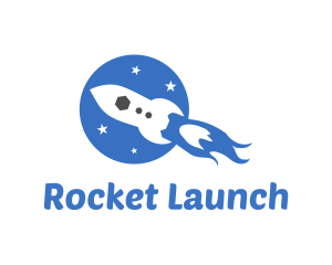 Space Rocket Launch logo design