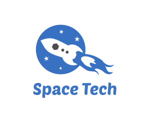 Space Rocket Launch logo design