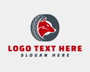 German Shepherd - Wolf Tire Wheel logo design