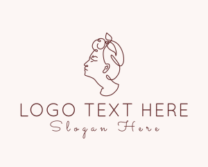 Fashionista - Monoline Turban Woman logo design