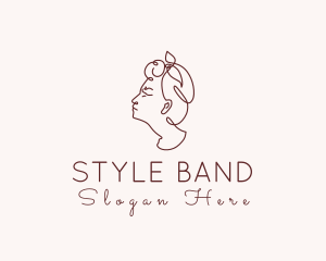 Monoline Turban Woman logo design