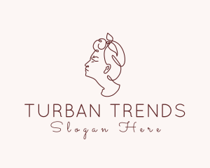 Monoline Turban Woman logo design