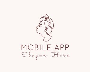 Girl - Monoline Turban Woman logo design