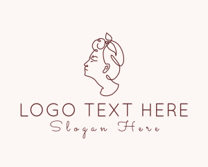 Facial Care - Monoline Turban Woman logo design