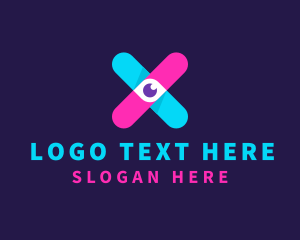 Modern - Cute Eye Letter X logo design