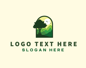 Camping Grounds - Arch Tree Nature Mountain logo design