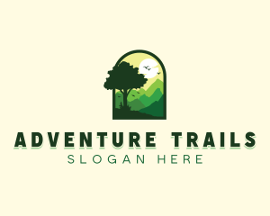 Arch Tree Nature Mountain logo design