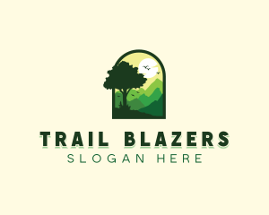 Arch Tree Nature Mountain logo design