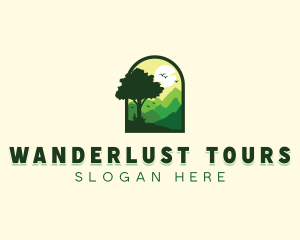 Arch Tree Nature Mountain logo design