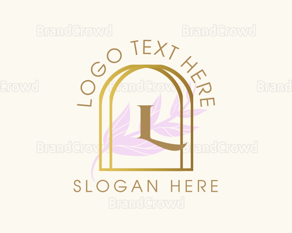 Golden Frame Leaves Logo