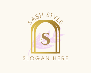 Golden Frame Leaves logo design